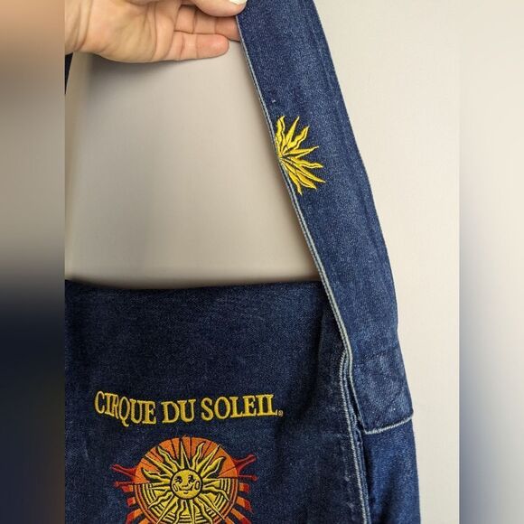Cirque du Soleil Denim Shoulder Bag with Embroidered Sun Logo - Vintage Crossbod - Picture 6 of 7